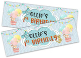 Personalised Birthday Banners Generic Design Children Kids Party Decoration 245