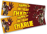 Personalised Birthday Banners Super Hero Design Children Kid Party Decoration 63