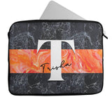 Personalised Any Name Marble Design Laptop Case Sleeve Tablet Bag 98