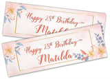 Personalised Birthday Banners Floral Design Kids adult Party Decoration 103