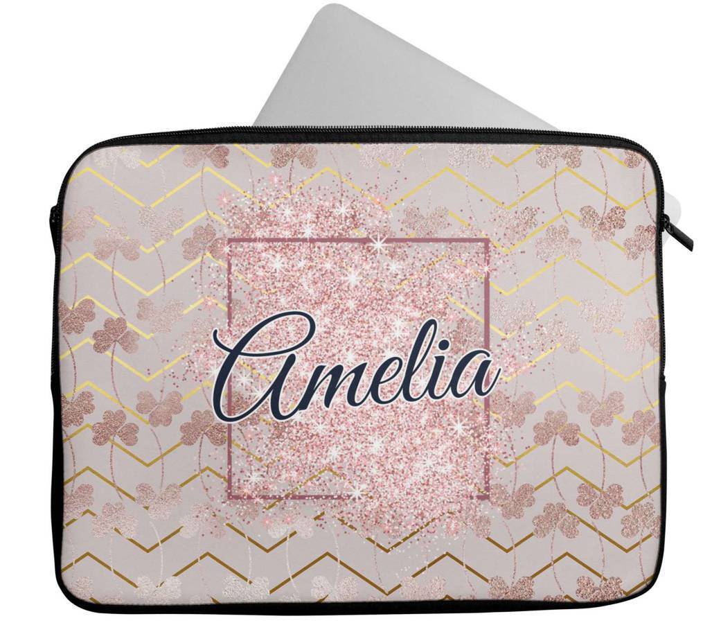 Personalised Any Name Glitter Design Laptop Case Sleeve Tablet Bag 68