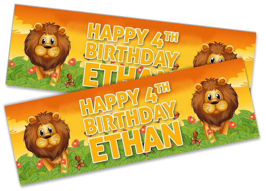 Personalised Birthday Banners Generic Design Children Kids Party Decoration 190