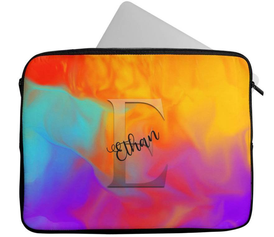 Personalised Any Name Marble Design Laptop Case Sleeve Tablet Bag 105