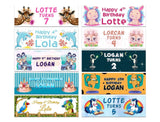 Personalised Birthday Banners Generic Design Children Kids Party Decoration 203