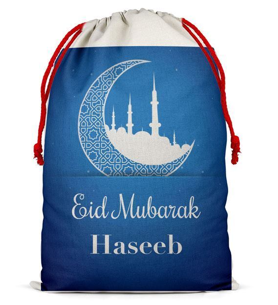 Personalised Eid Sack Bag Boy Girl eid Gift idea Stocking Bag 4