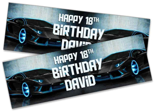 Personalised Birthday Banners Car Design Children Kids Party Decoration 90