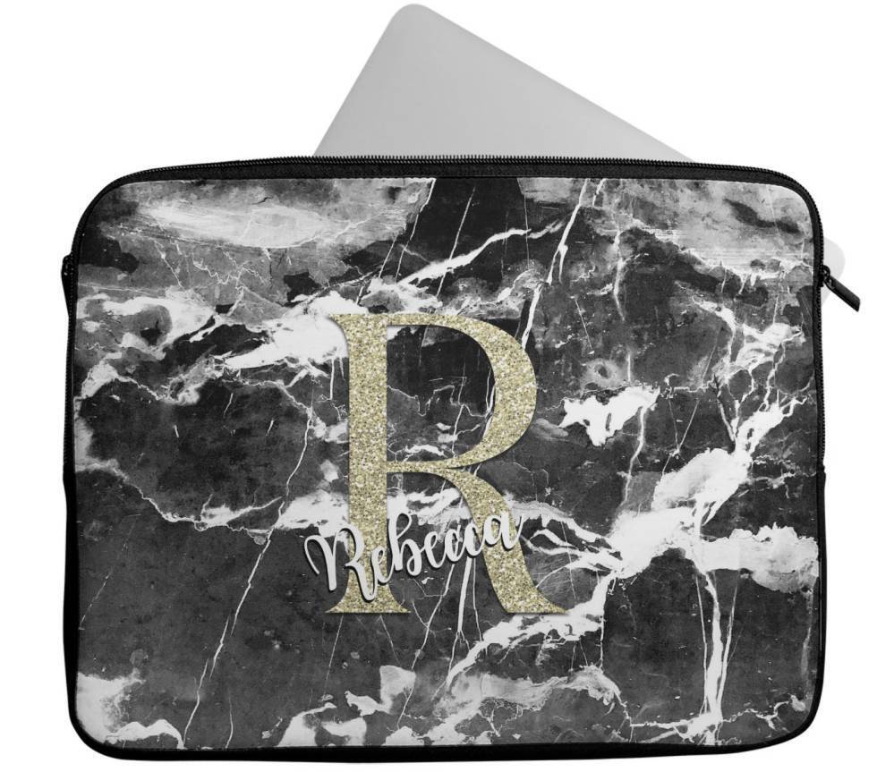 Personalised Any Name Marble Design Laptop Case Sleeve Tablet Bag 102