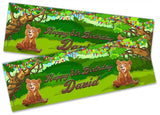 Personalised Birthday Banners Jungle Design Children Kids Party Decoration 51