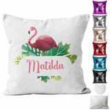 Personalised Cushion Flamingo Sequin Cushion Pillow Printed Birthday Gift 81