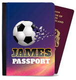 Personalised Football kids Passport Cover Holder Any Name Holiday Accessory 22