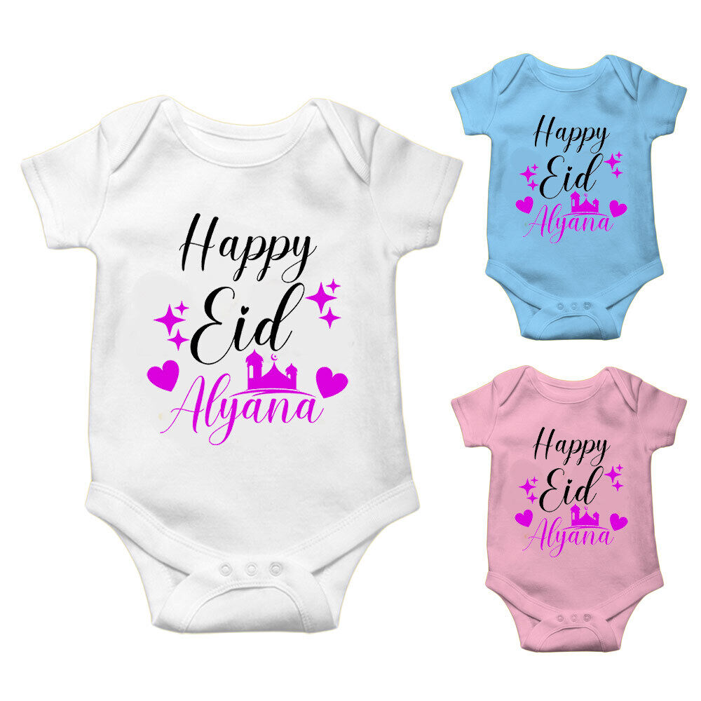 Personalised Eid Baby Vest Baby grow Little baby body suit 4