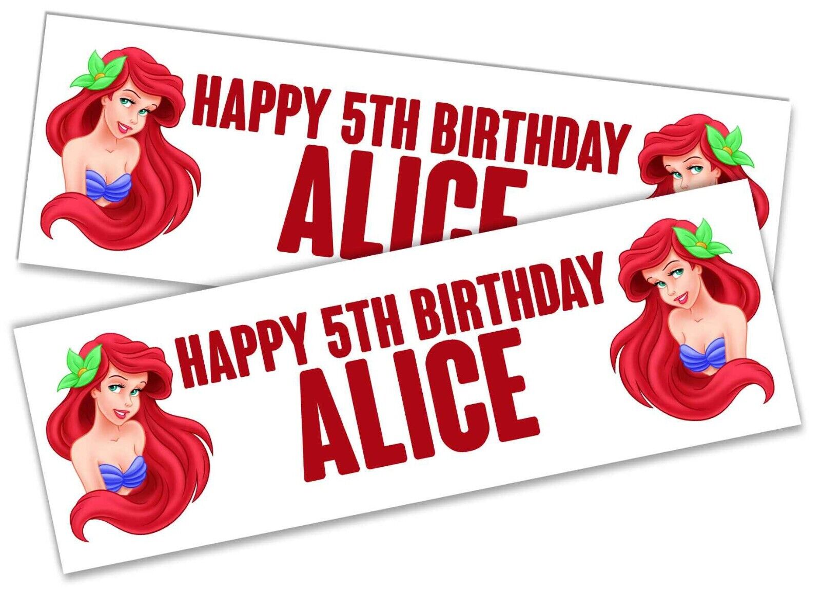 Personalised Birthday Banners Mermaid Design Children Kids Party Decoration 5