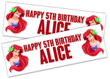 Personalised Birthday Banners Mermaid Design Children Kids Party Decoration 5