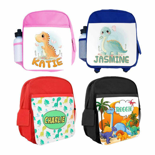 Personalised Kids Backpack Any Name Dinosaur Design Boys Girls kid School Bag 15
