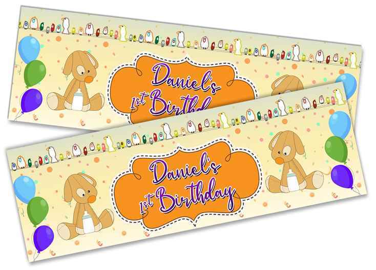 Personalised Birthday Banners Generic Design Children Kids Party Decoration 245