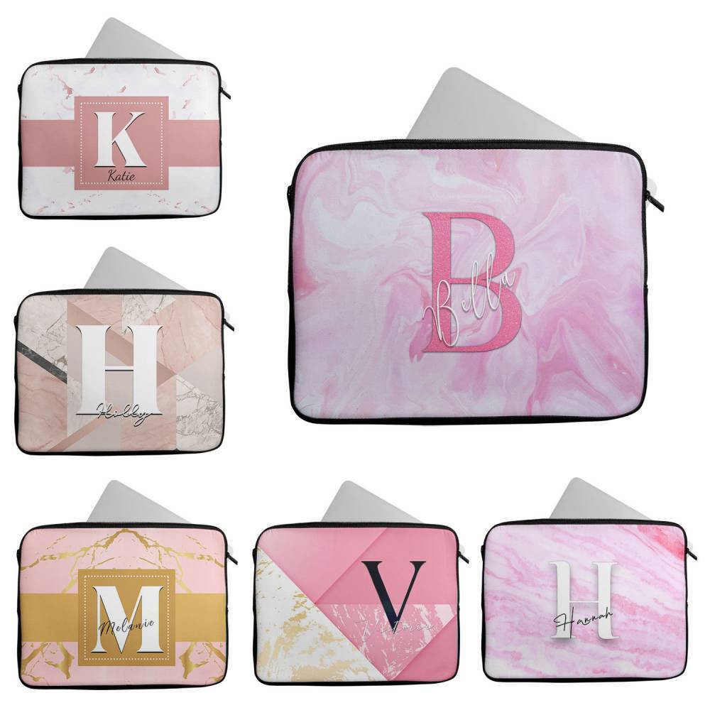 Personalised Any Name Marble Design Laptop Case Sleeve Tablet Bag 108