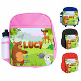 Personalised Kids Backpack Any Name Animal Design Boys Girls kid School Bag 37