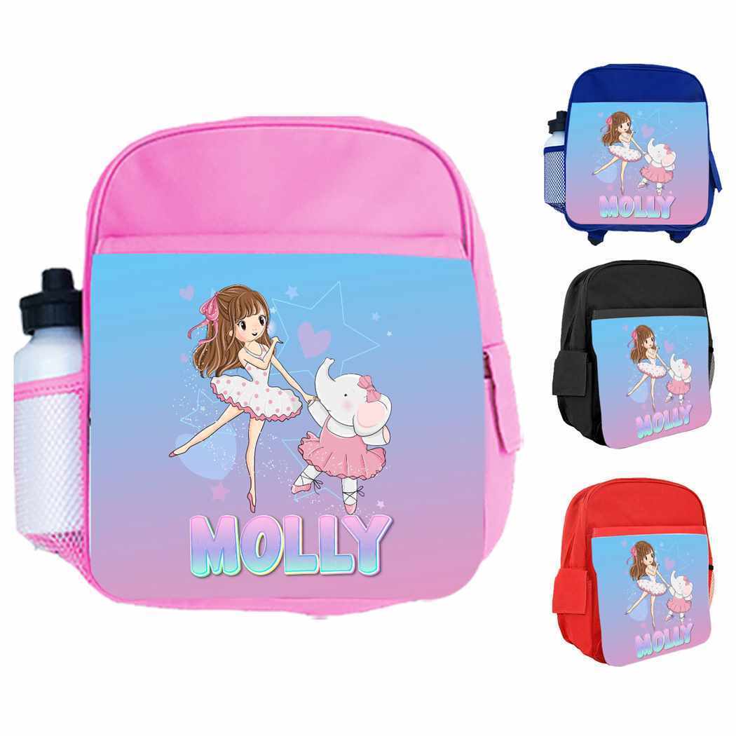 Personalised Kids Backpack Any Name Princess Design Boys Girls kid School Bag 33