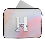 Personalised Any Name Marble Design Laptop Case Sleeve Tablet Bag 108