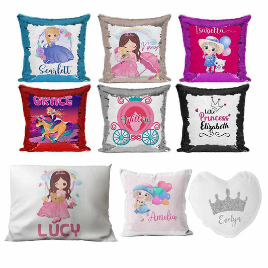 Personalised Cushion Princess Sequin Cushion Pillow Printed Birthday Gift 55
