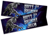 x2 Personalised Birthday Banner Black Panther Children Kid Party Decoration 2