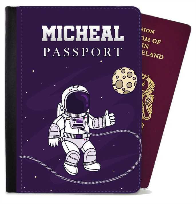Personalised Space Children Passport Cover Holder Any Name Holiday Accessory 31