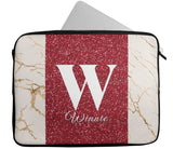 Personalised Any Name Marble Glitter Design Laptop Case Sleeve Tablet Bag 95