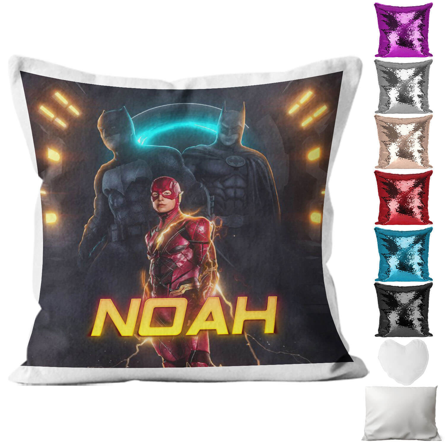 Personalised Cushion Super Hero Sequin Cushion Pillow Printed Birthday Gift 10