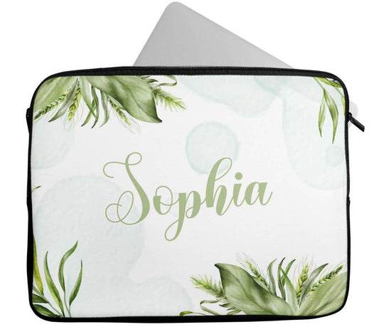 Personalised Any Name Floral Design Laptop Case Sleeve Tablet Bag 58