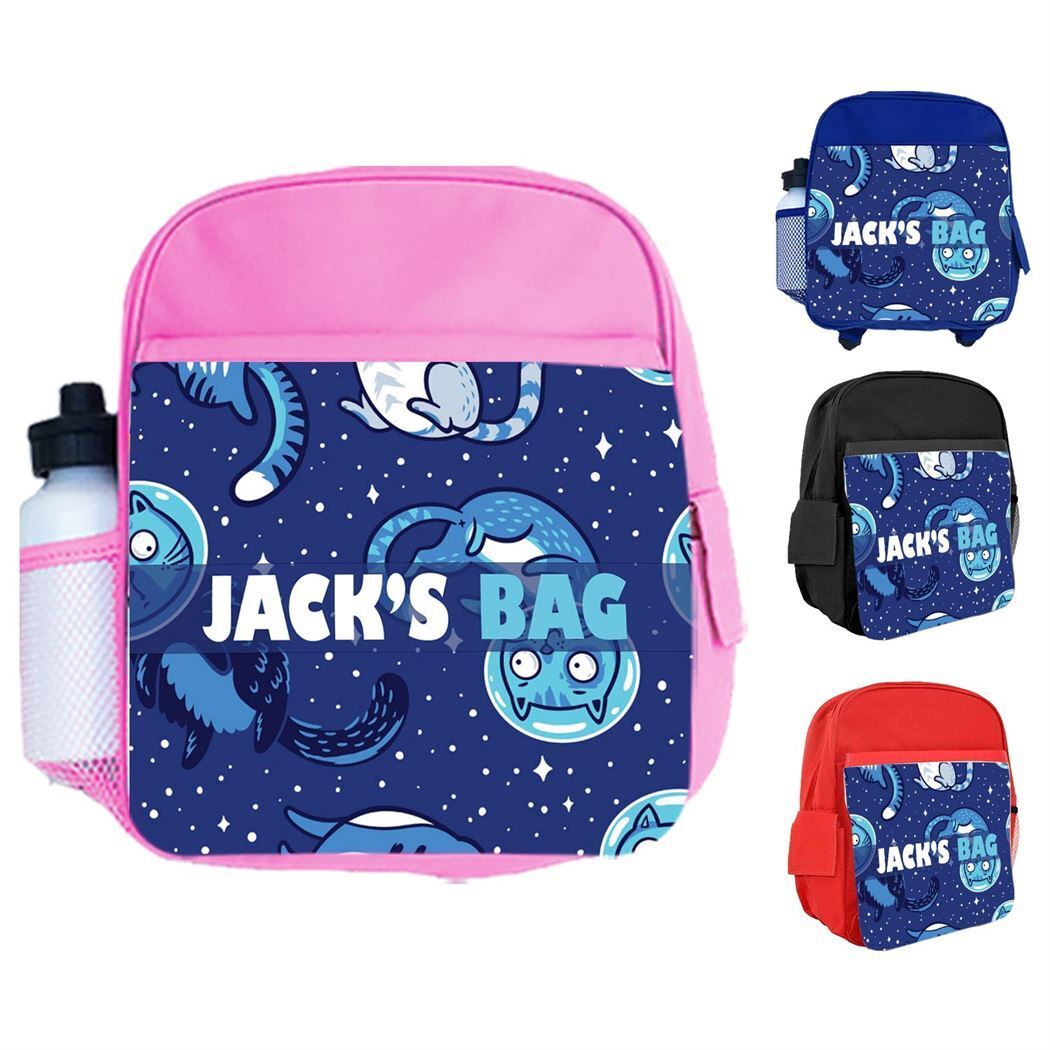 Personalised Kids Backpack Any Name Generic Design Boys Girls kid School Bag 44