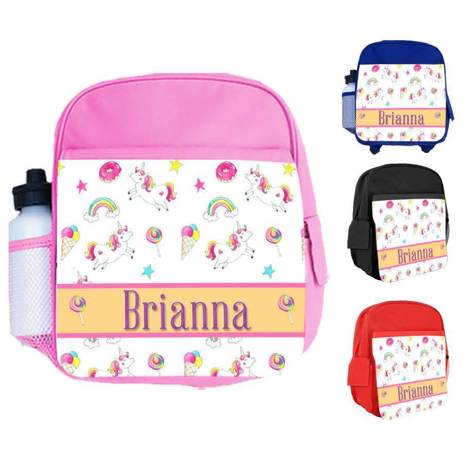 Personalised Kids Backpack Any Name Generic Design Boys Girls kid School Bag 58