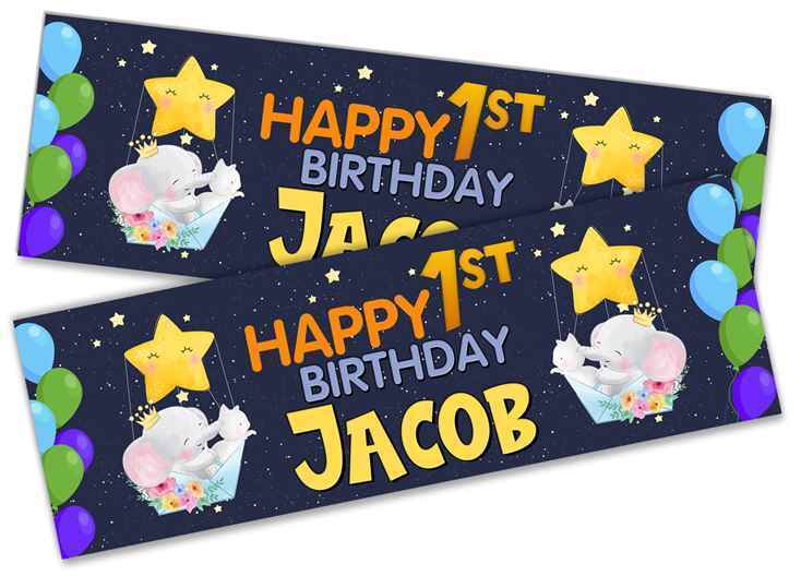 Personalised Birthday Banners Generic Design Children Kids Party Decoration 245