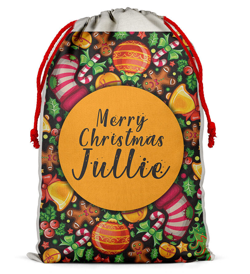 Personalised Christmas Sack Santa Bag Xmas Boy Girl Gift Stocking Bag 1