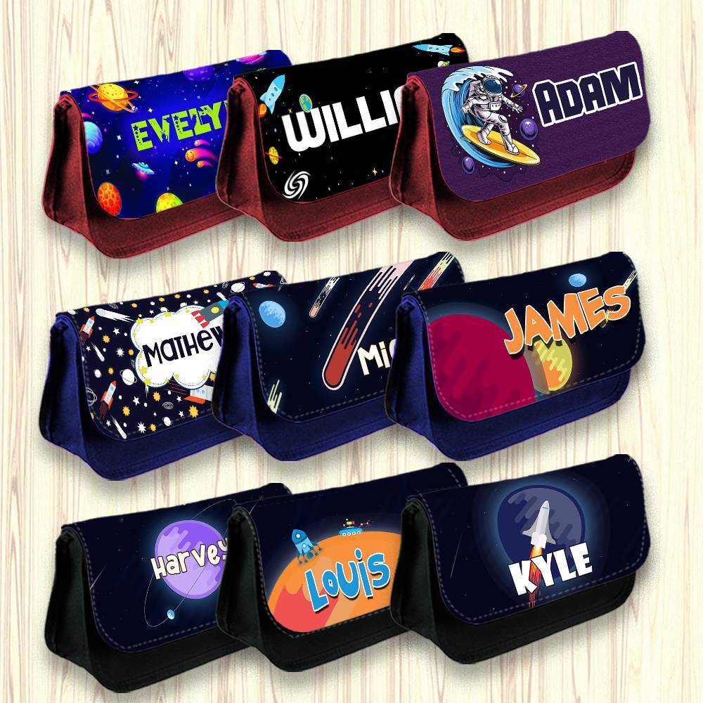 Personalised Pencil Case Space Girls Boys Stationary Kids School Bag 11