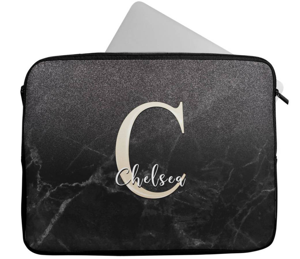 Personalised Any Name Marble Glitter Design Laptop Case Sleeve Tablet Bag 91