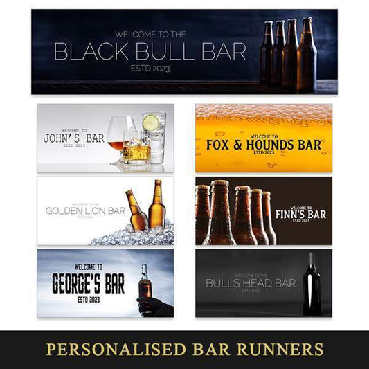 Personalised Any Text Beer Mat Label Bar Runner Ideal Home Pub Cafe Occasion 9