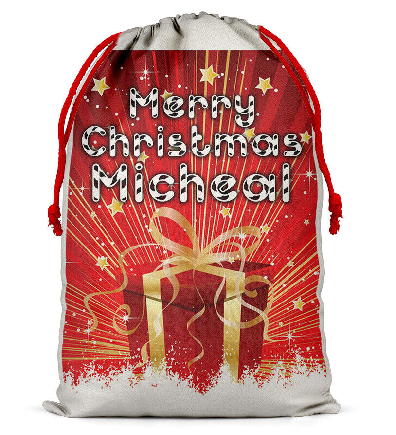 Personalised Christmas Sack Santa Bag Xmas Boy Girl Gift Stocking Bag 1