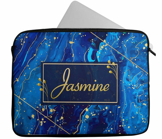 Personalised Any Name Marble Design Laptop Case Sleeve Tablet Bag 390