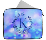 Personalised Any Name Floral Design Laptop Case Sleeve Tablet Bag 65