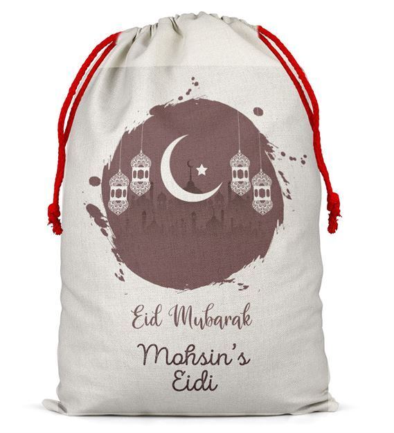 Personalised Eid Sack Bag Boy Girl eid Gift idea Stocking Bag 3