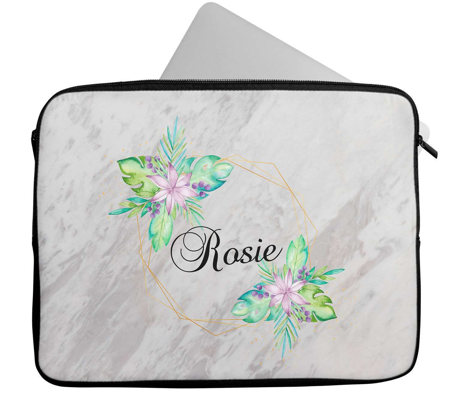 Personalised Any Name Marble Design Laptop Case Sleeve Tablet Bag 32