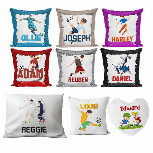 Personalised Cushion Football Sequin Cushion Pillow Printed Birthday Gift 75