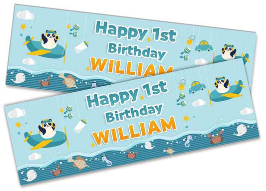 Personalised Birthday Banners Generic Design Children Kids Party Decoration 242