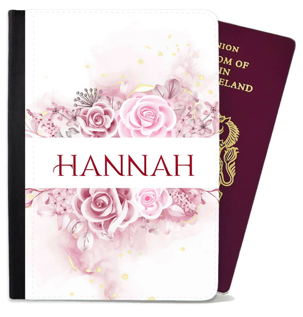 Personalised Floral Children Passport Cover Holder Any Name Holiday Accessory 7