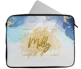 Personalised Any Name Marble Glitter Design Laptop Case Sleeve Tablet Bag 33