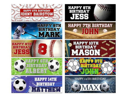 Personalised Birthday Banners Football Design Children Kids Party Decoration 34