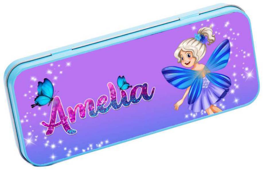 Personalised Any Name Princess Pencil Case Tin Children School Kids Stationary 1