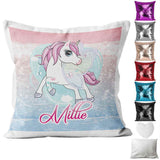 Personalised Cushion Unicorn Sequin Cushion Pillow Printed Birthday Gift 18