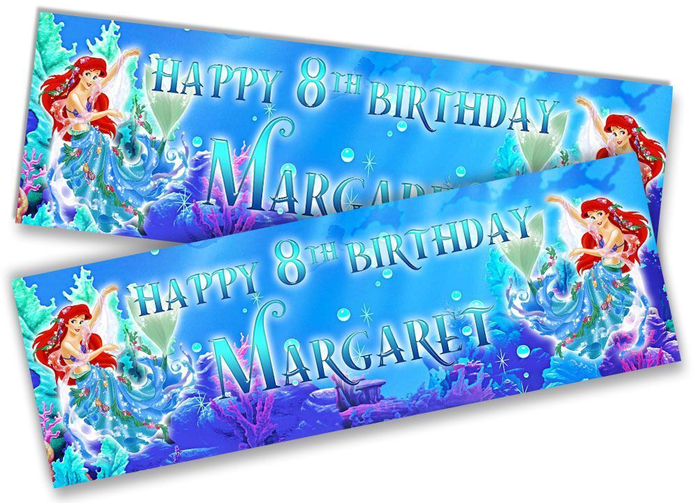 Personalised Birthday Banners Princess  Design Children Kid Party Decoration 72