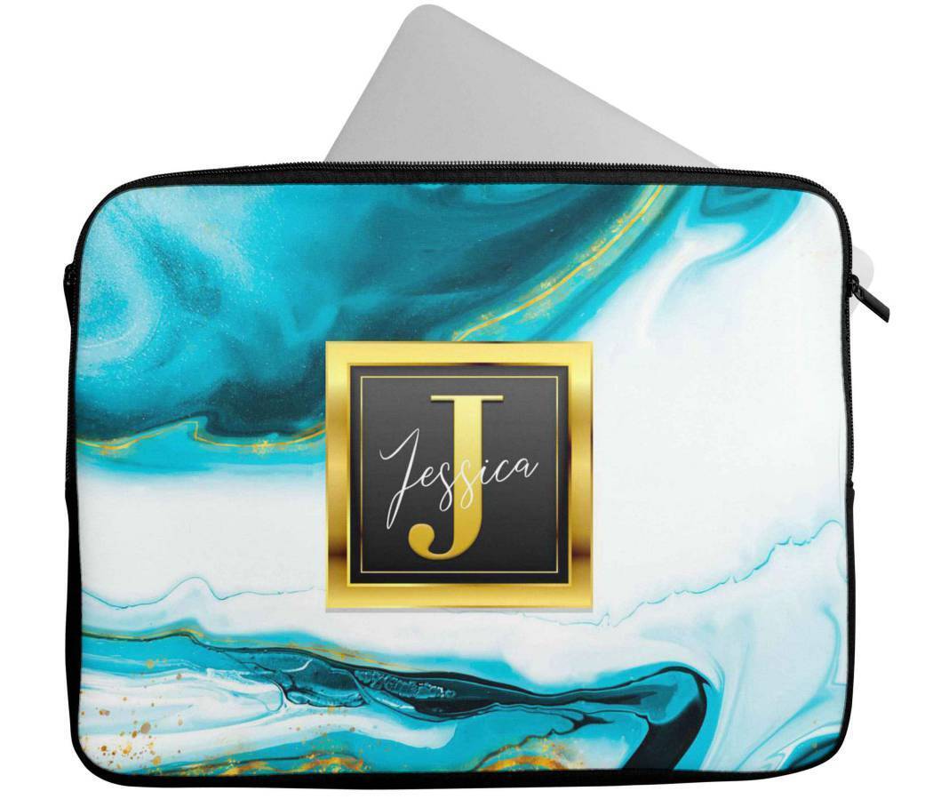 Personalised Any Name Marble Design Laptop Case Sleeve Tablet Bag 69